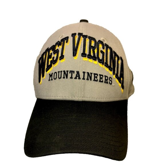 WVU West Virginia Mountaineers Cap Hat New Era Fitted Large XL Stretch Gray - Picture 1 of 14